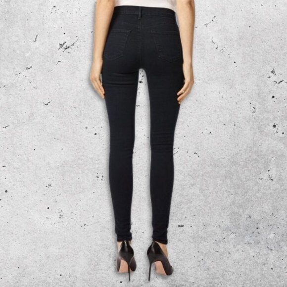 J.Brand Skinny Jeans Mid Rise‎ Five Pocket Stretch Fabric Sleek Black Women's 28 - Picture 2 of 12